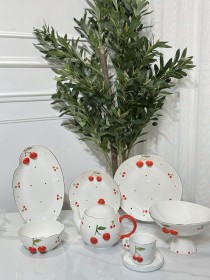 طقم صحون الكرزة 7 قطع