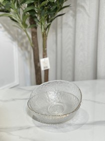 زبدية شفاف حجم كبير بحيف ذهبي