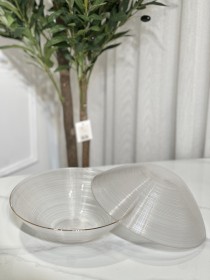 سلطية حجم كبير شفاف بحيف ذهبي