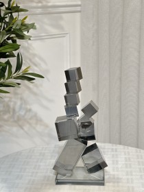 تحفة كريستال ديكور شكل مكعبات هندسية