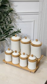 طقم بهارات 3 كبار + 4 صغار + ستاند