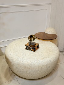 طاولة وسط قطعتين مودرن لون بيج وعسلي