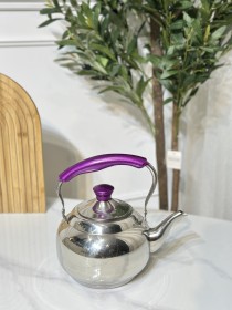 ابريق شاي ستانلس ستيل بيد بنفسجية