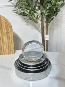 طقم منخل دقيق من الفولاذ المقاوم للصدأ