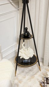 ساعة ديكور باللون الأسود مع ستاند