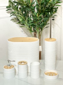 سيت حمام 6 قطع باللون الابيض