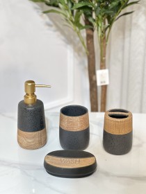 طقم مصابن 4 قطع باللون السكني والبيج