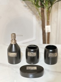 طقم مصابن 4 قطع باللون الاسود