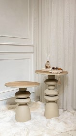 طقم سكملات قطعتين حديد بسطح خشب